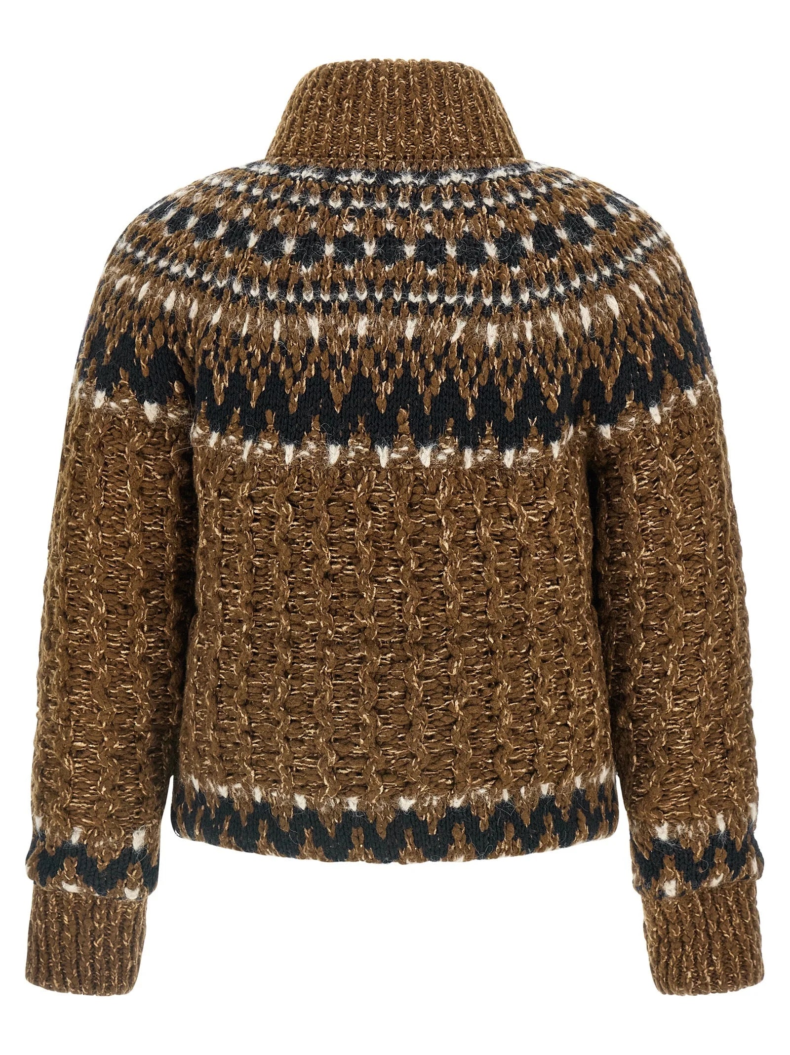 Moncler Grenoble Brown Wool Full-Length Jacket - M