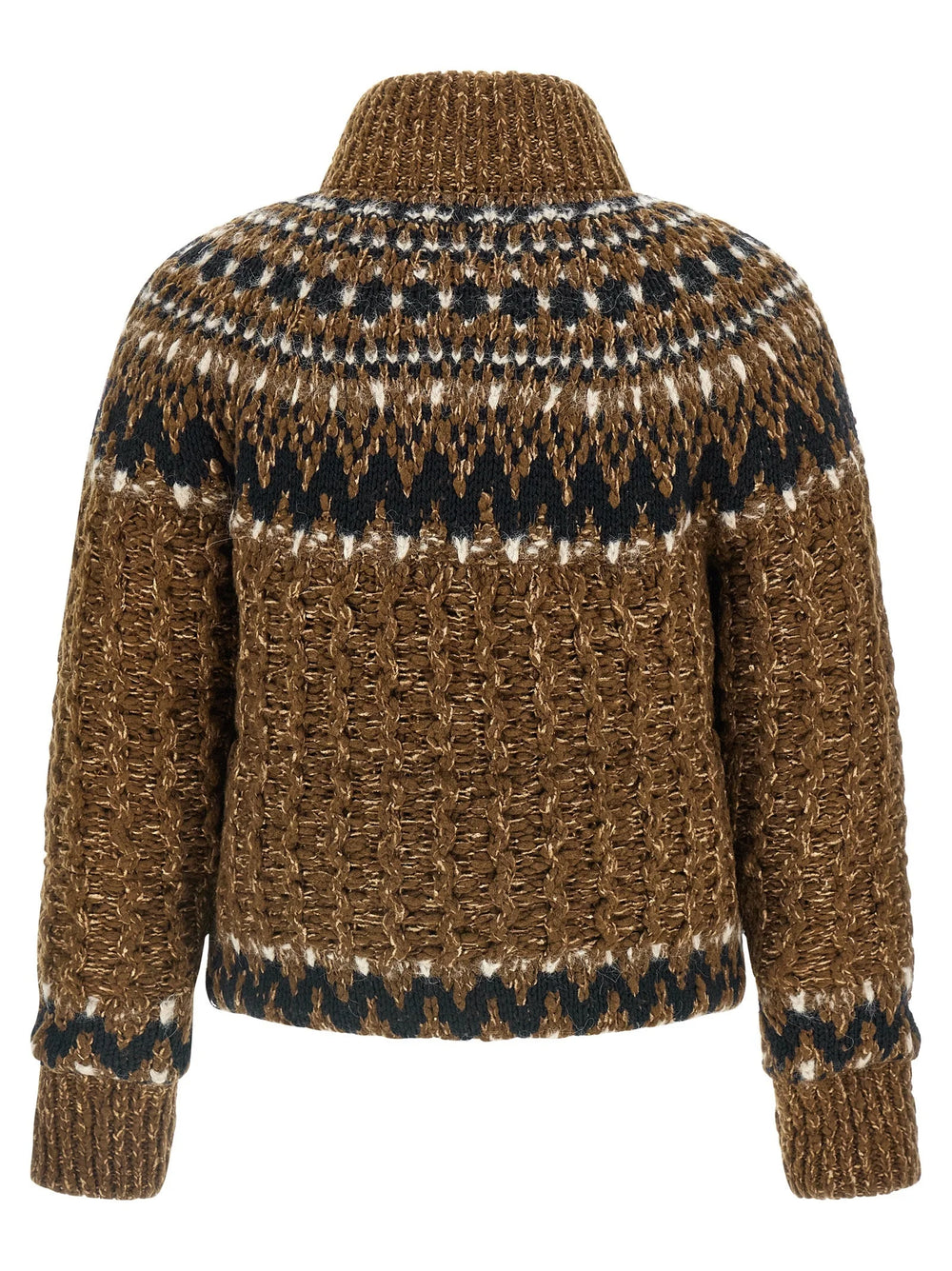 Moncler Grenoble Brown Wool Full-Length Jacket - M