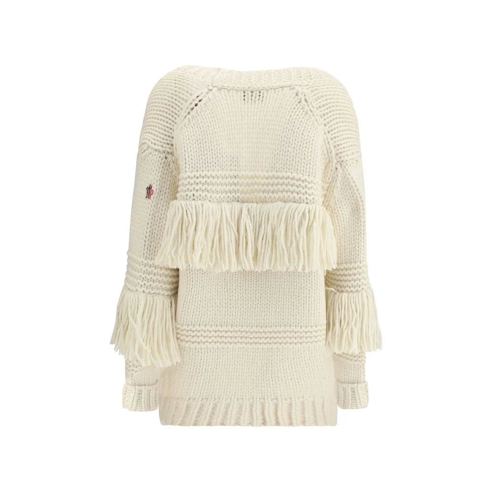 Moncler Grenoble Cream Polyamide Cardigan - XS