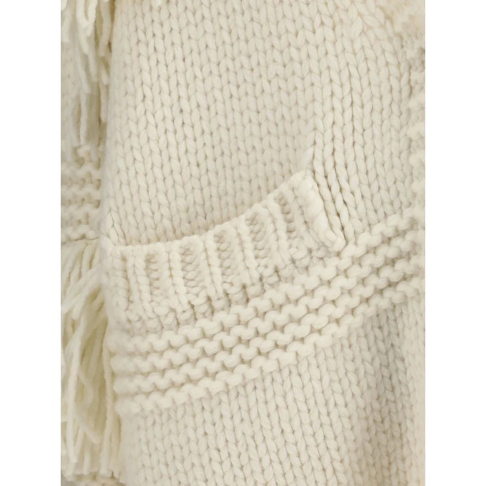 Moncler Grenoble Cream Polyamide Cardigan - XS