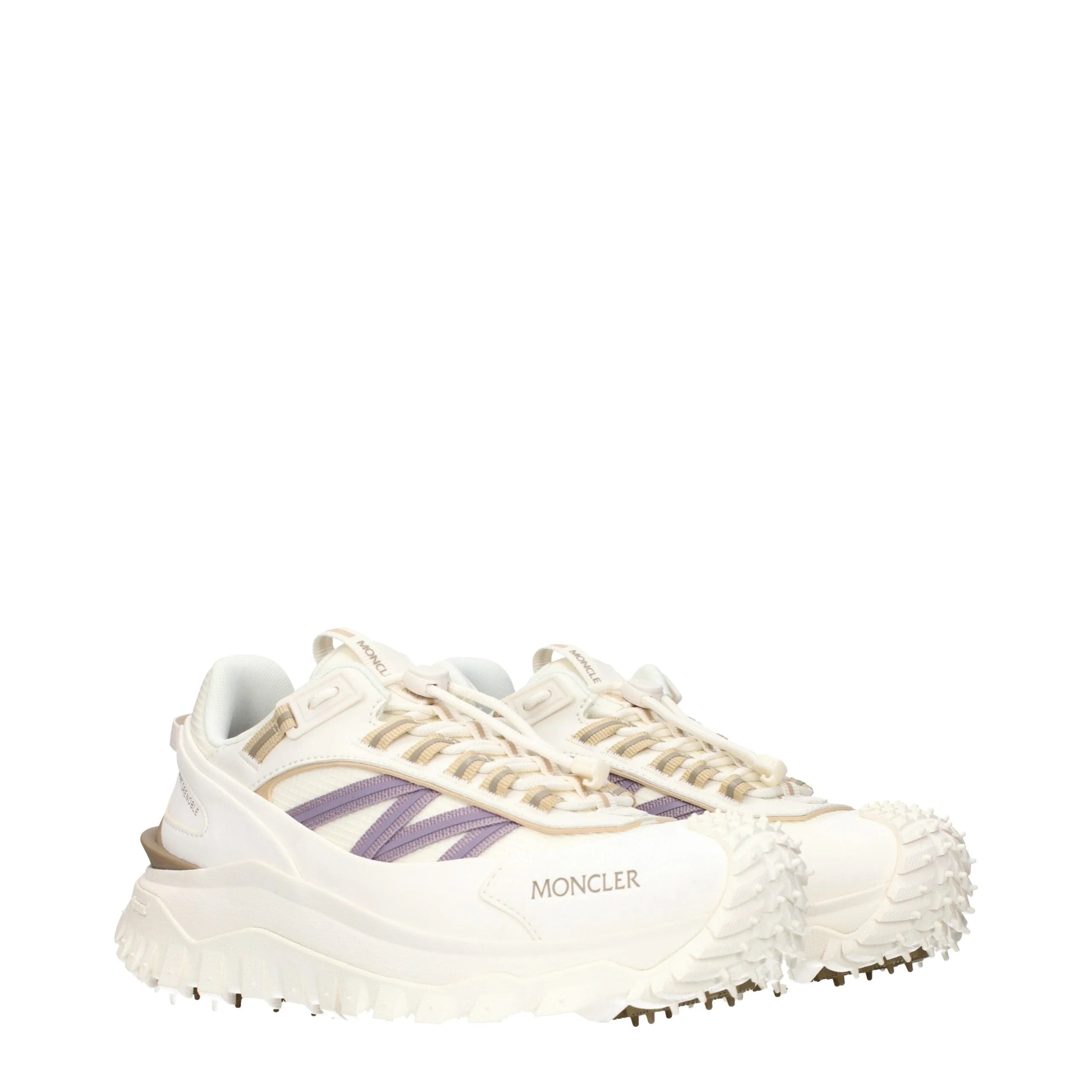 Moncler White Fabric Athletic Sneakers - EU39/US9