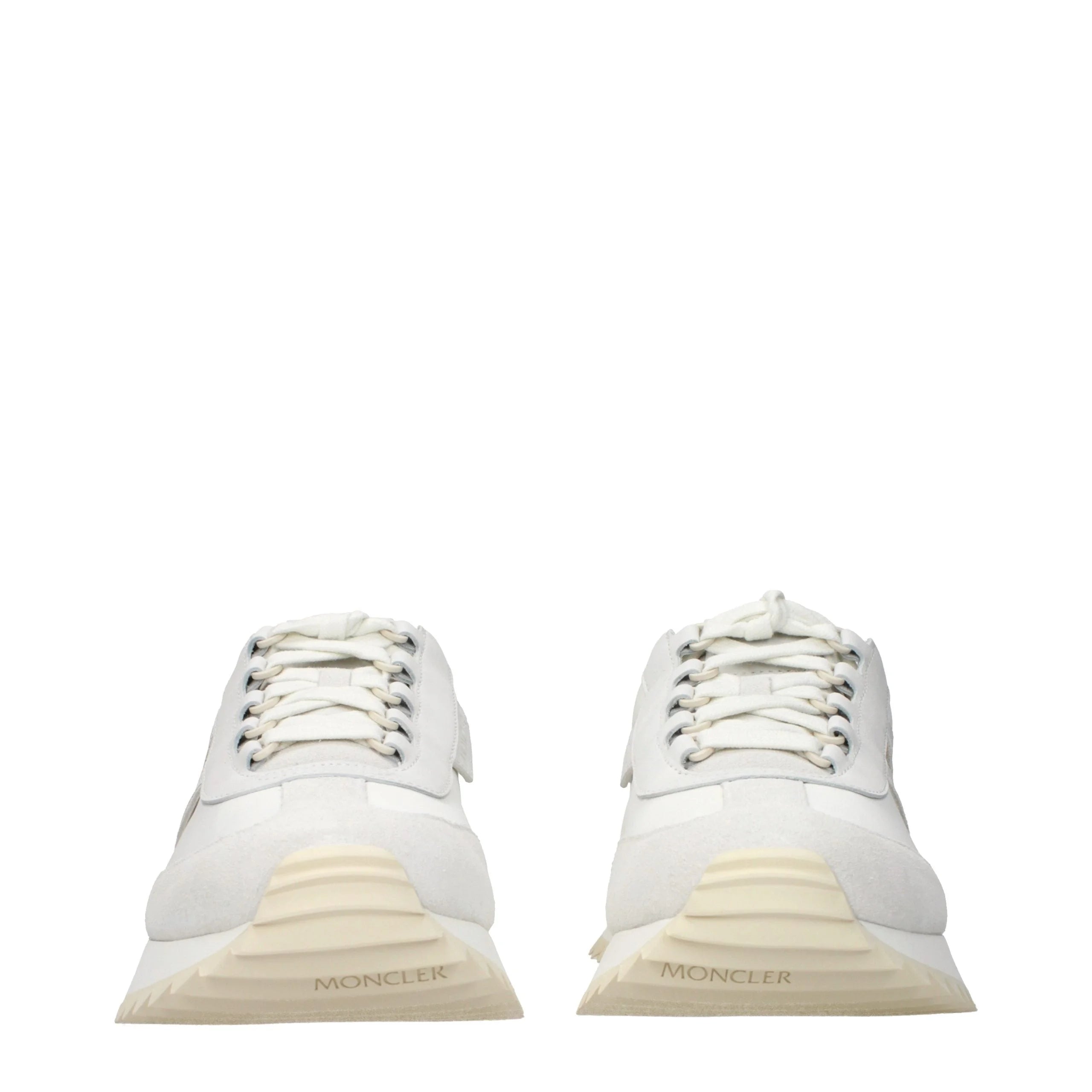 Moncler White Leather Athletic Sneakers