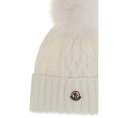Moncler White Wool Oves Aries Beanie - UNI