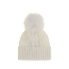 Moncler White Wool Oves Aries Beanie - UNI
