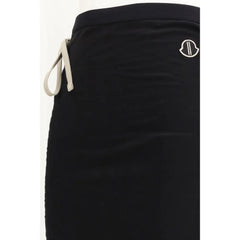 Moncler x Rick Owens Black Cotton Long Skirt