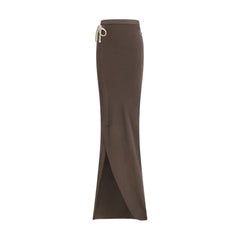 Moncler x Rick Owens Brown Cotton Long Skirt