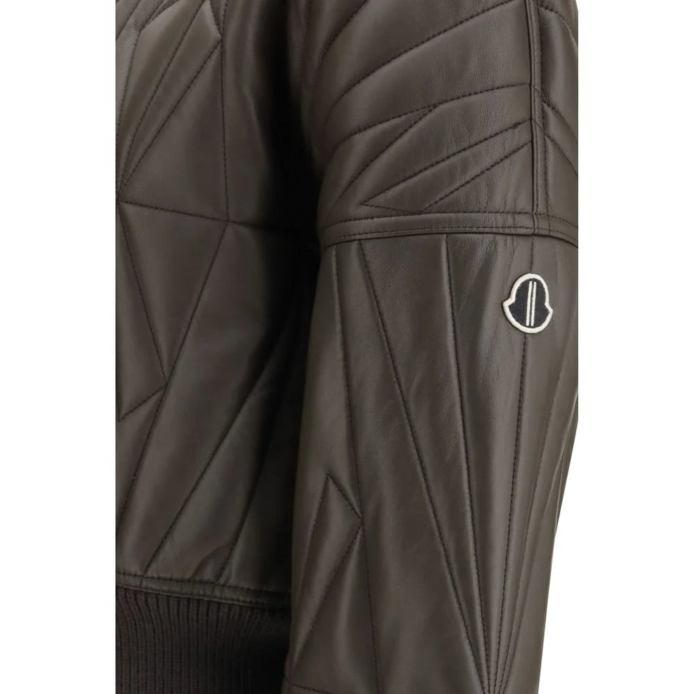 Moncler x Rick Owens Hnědá beránek Ovis Aries Aries bomber bunda - 1