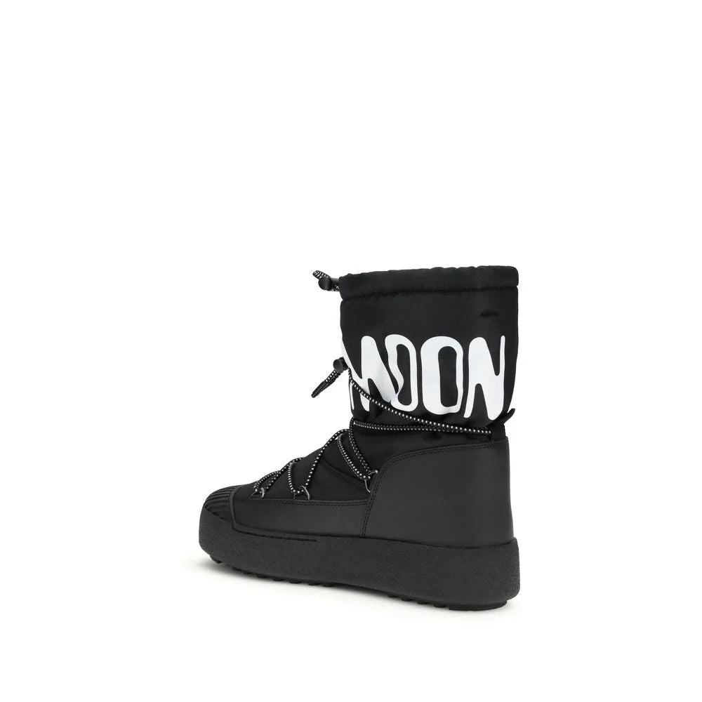 Moon Boot Black Nylon Lace-Up Boots - EU42/US9