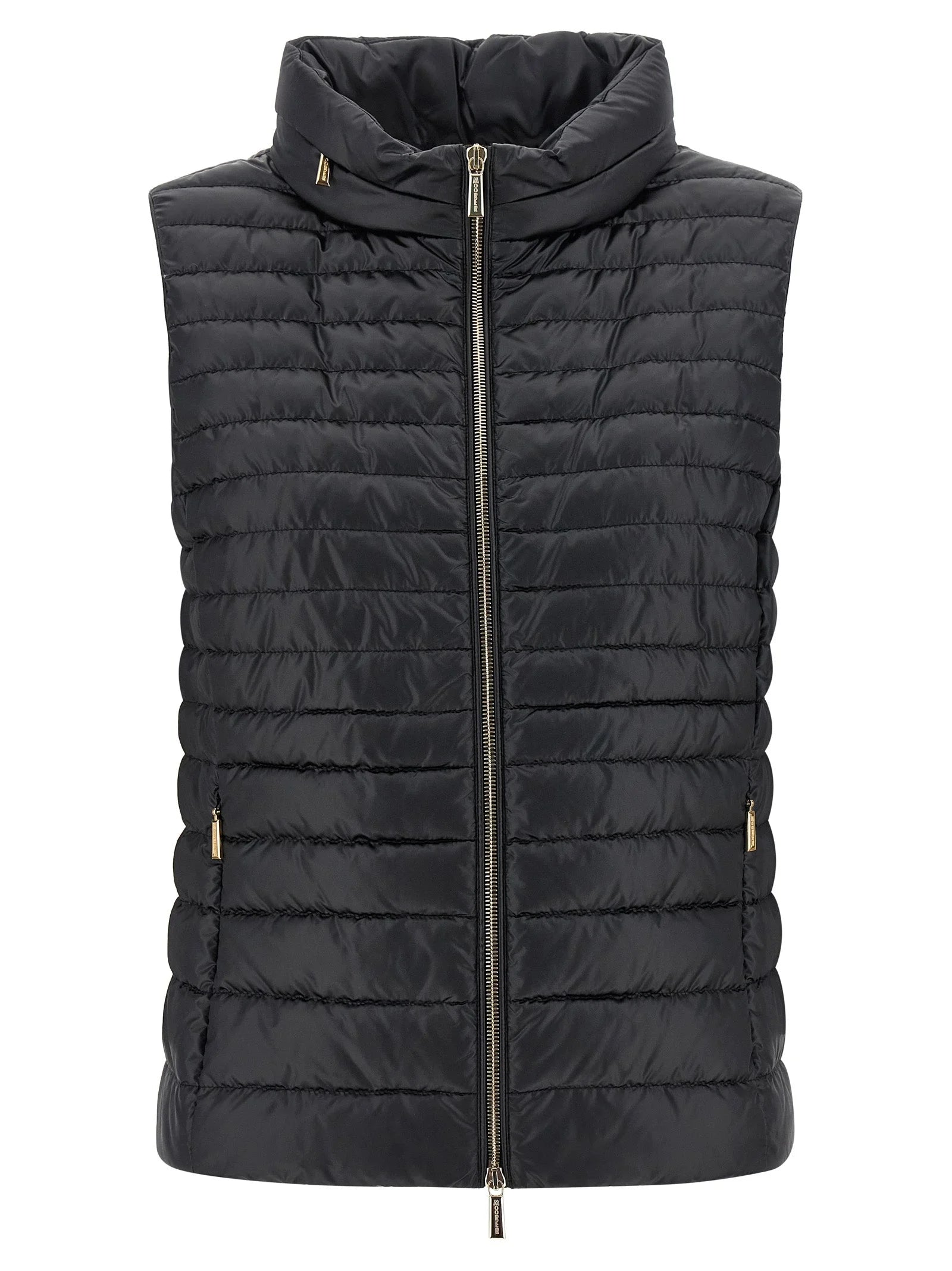 MooRER Black Polyester Sleeveless Jacket