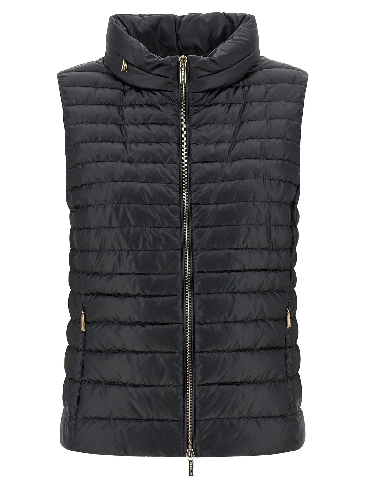 MooRER Black Polyester Sleeveless Jacket