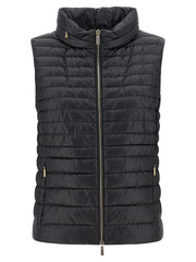 MooRER Black Polyester Sleeveless Jacket