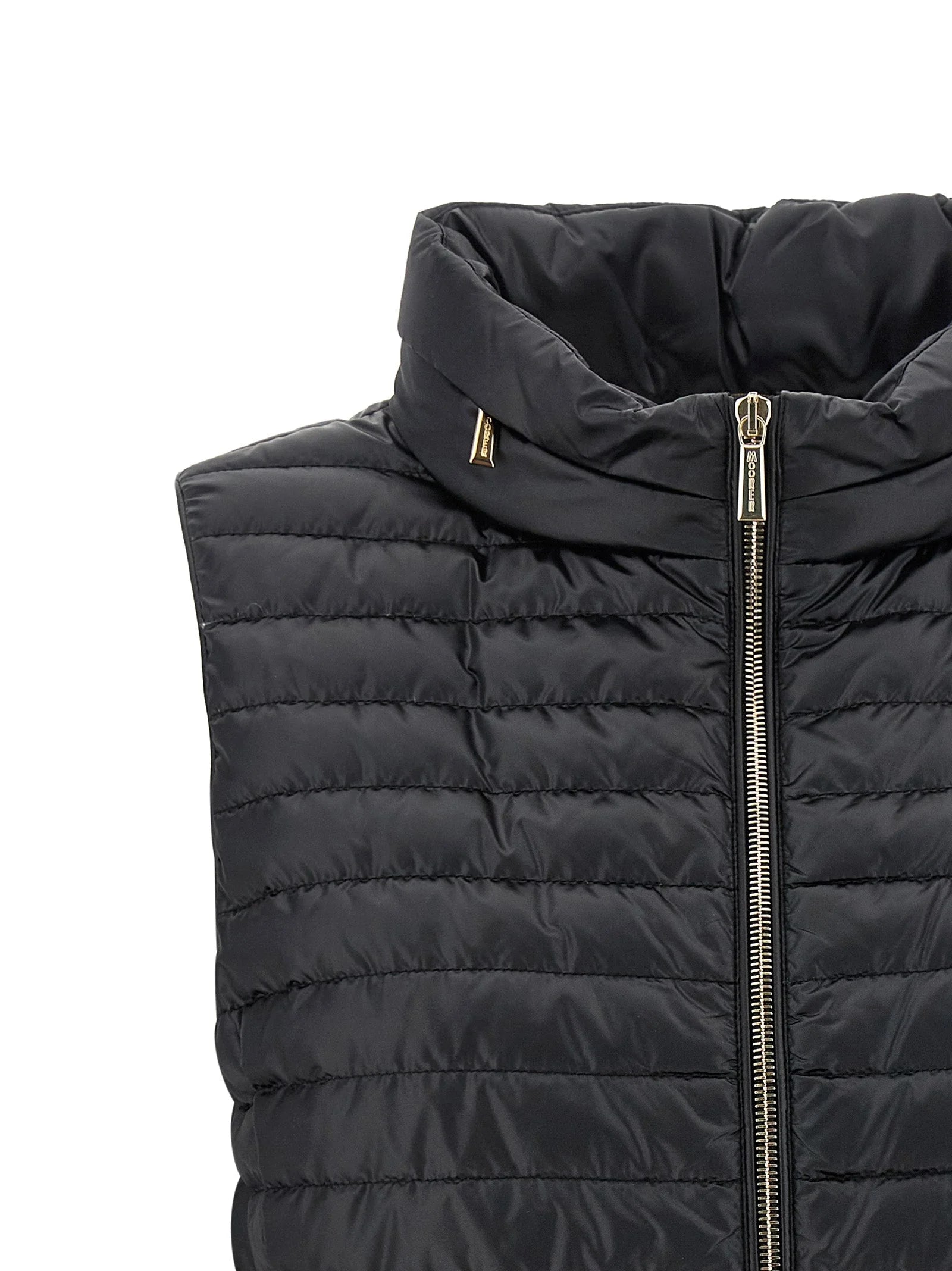 MooRER Black Polyester Sleeveless Jacket
