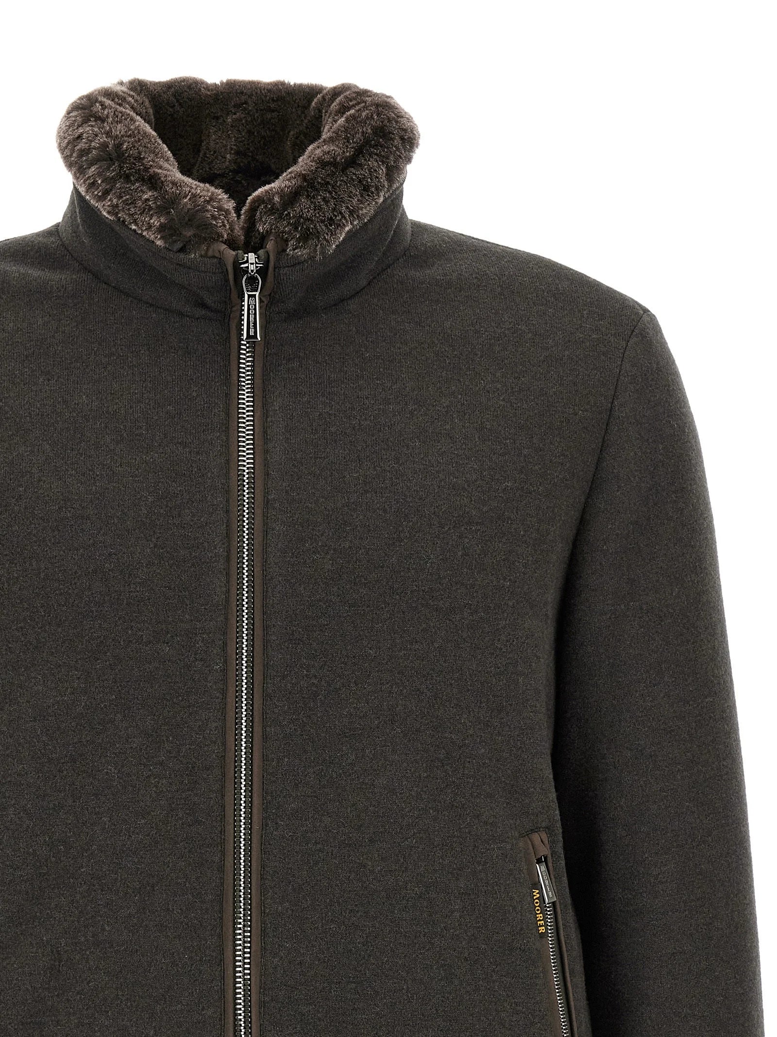 MooRER Brown Wool Bomber