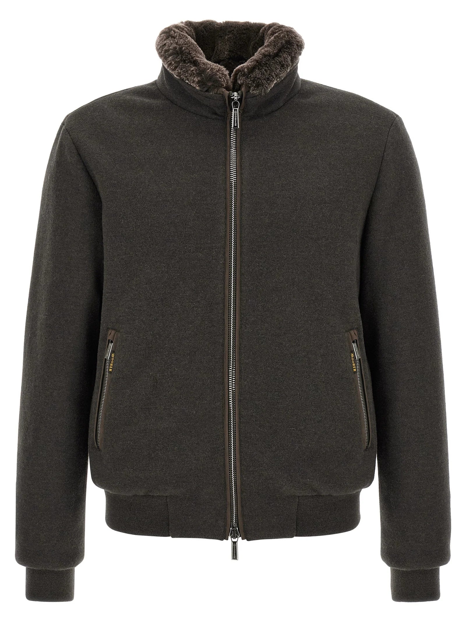 MooRER Brown Wool Bomber