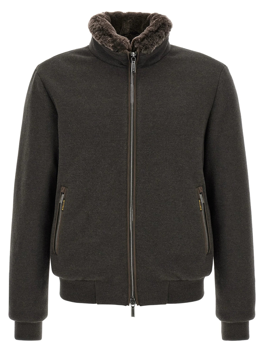 MooRER Brown Wool Bomber