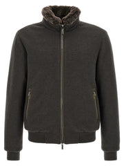 MooRER Brown Wool Bomber