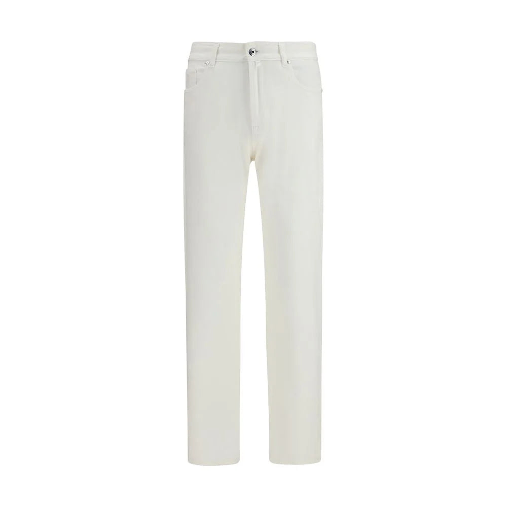 MooRER White Cotton Straight-Leg Jeans