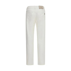 MooRER White Cotton Straight-Leg Jeans