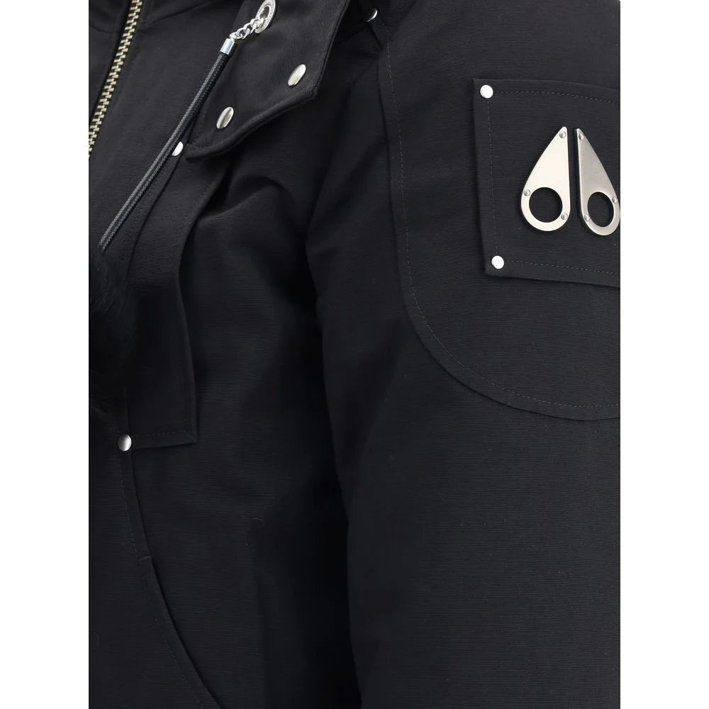 Moose Knuckles Black Cotton Clothing - Bomber Jackets