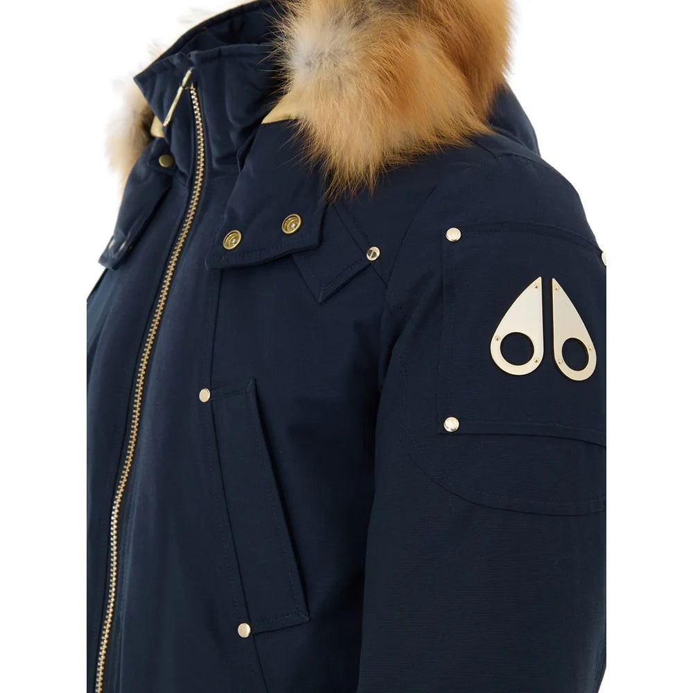 Moose Knuckles Blue Nylon Bomber - M