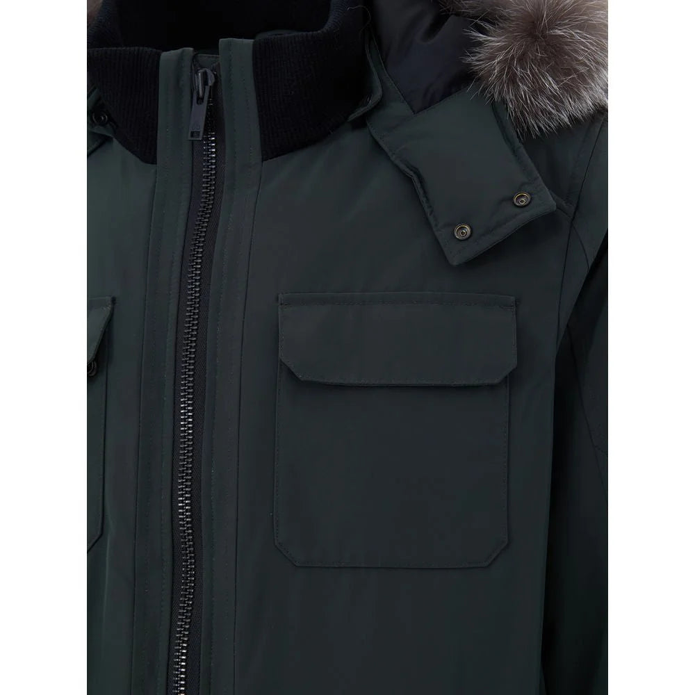 Moose Knuckles Green Nylon Parka - M