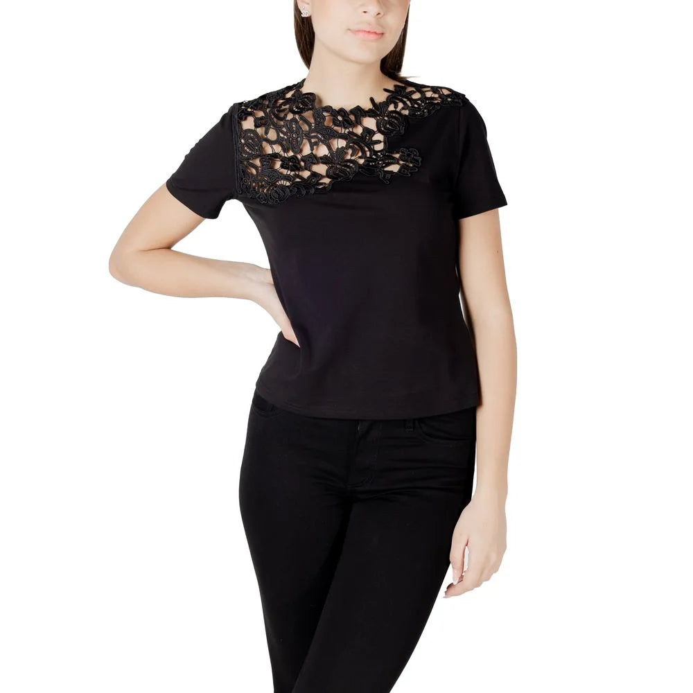 Morgan De Toi Black Cotton T-Shirt - IT38|XS - T-Shirts