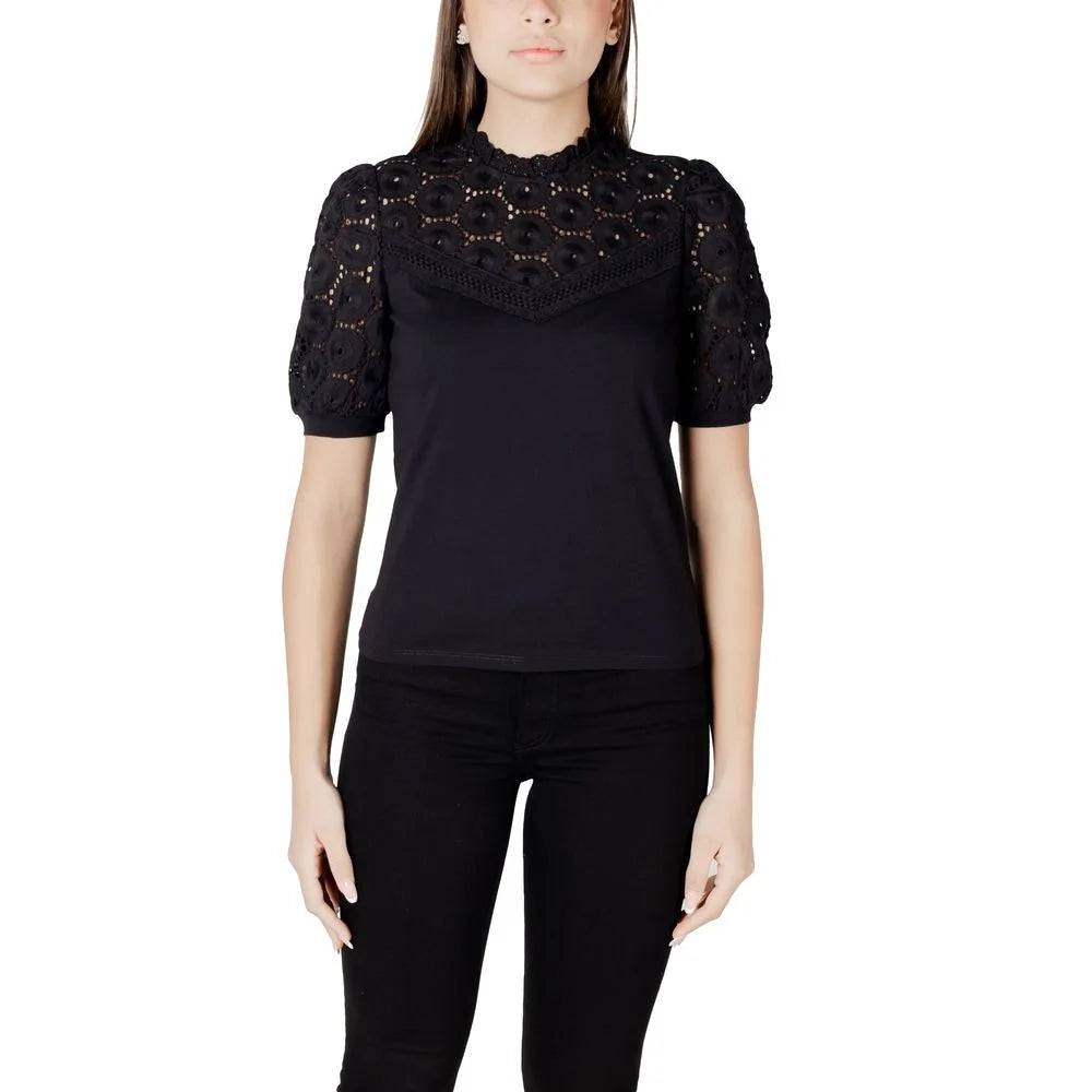 Morgan De Toi Black Cotton T-Shirt - T-Shirts