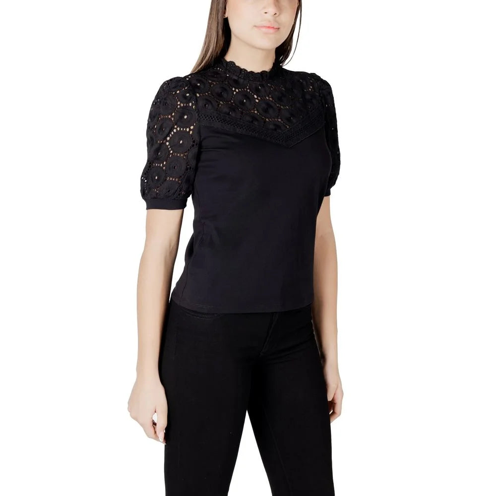 Morgan De Toi Black Cotton T-Shirt - T-Shirts