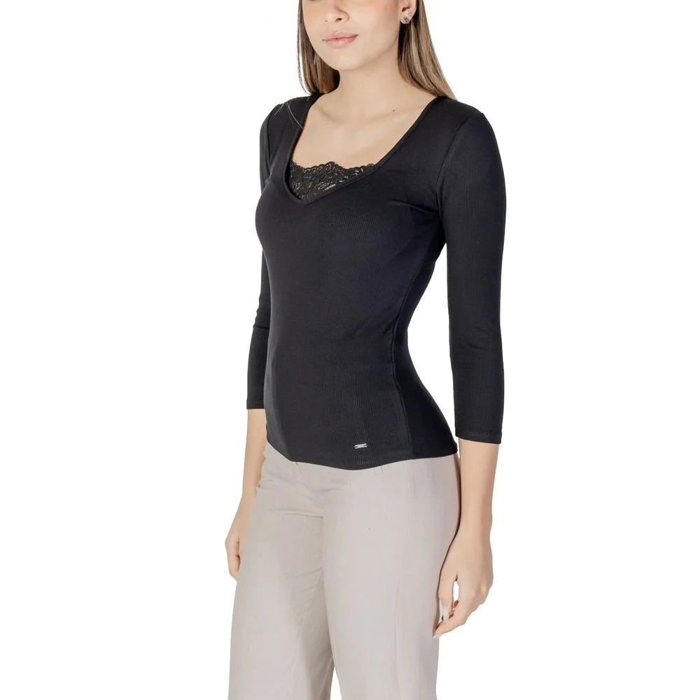 Morgan De Toi Black Viscose Long Sleeve - IT42|M - T-Shirts