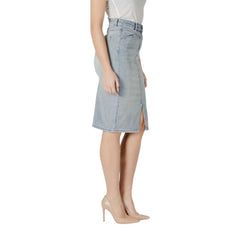 Morgan De Toi Blue Cotton Long - Skirts