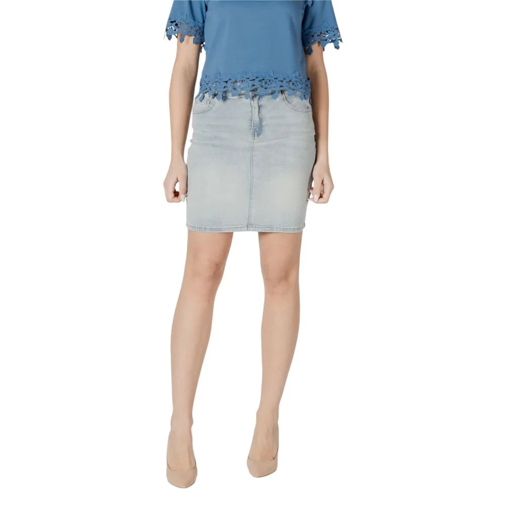Morgan De Toi Blue Cotton Mini - Skirts