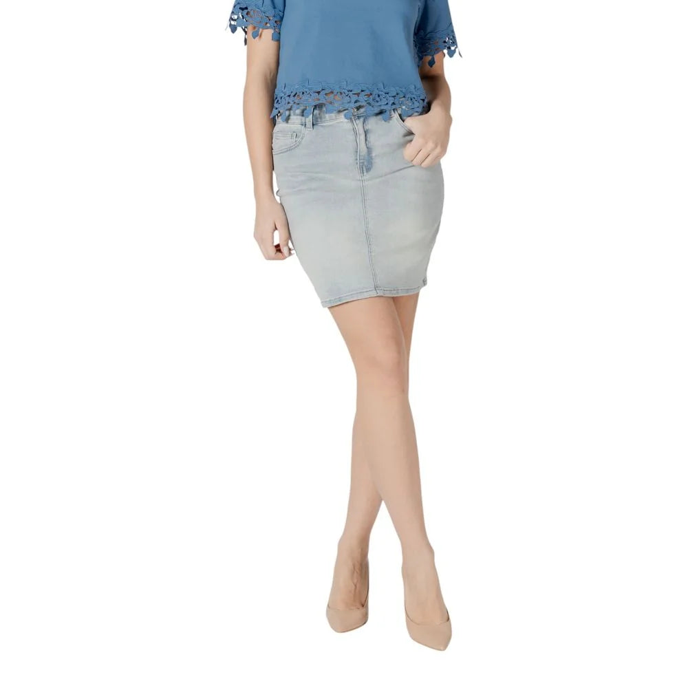 Morgan De Toi Blue Cotton Mini - Skirts