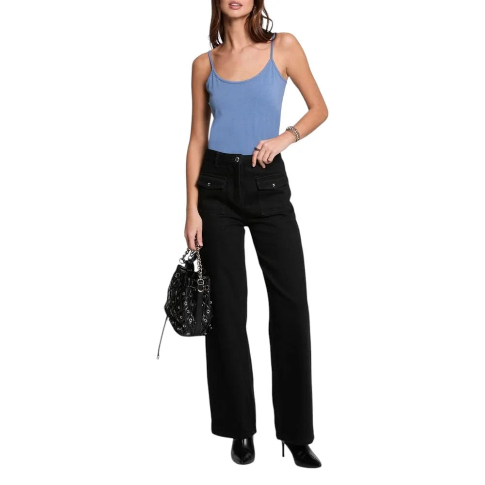 Morgan De Toi Blue Cotton Tank Top - Tank Tops