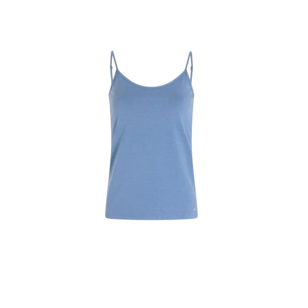 Morgan De Toi Blue Cotton Tank Top - Tank Tops