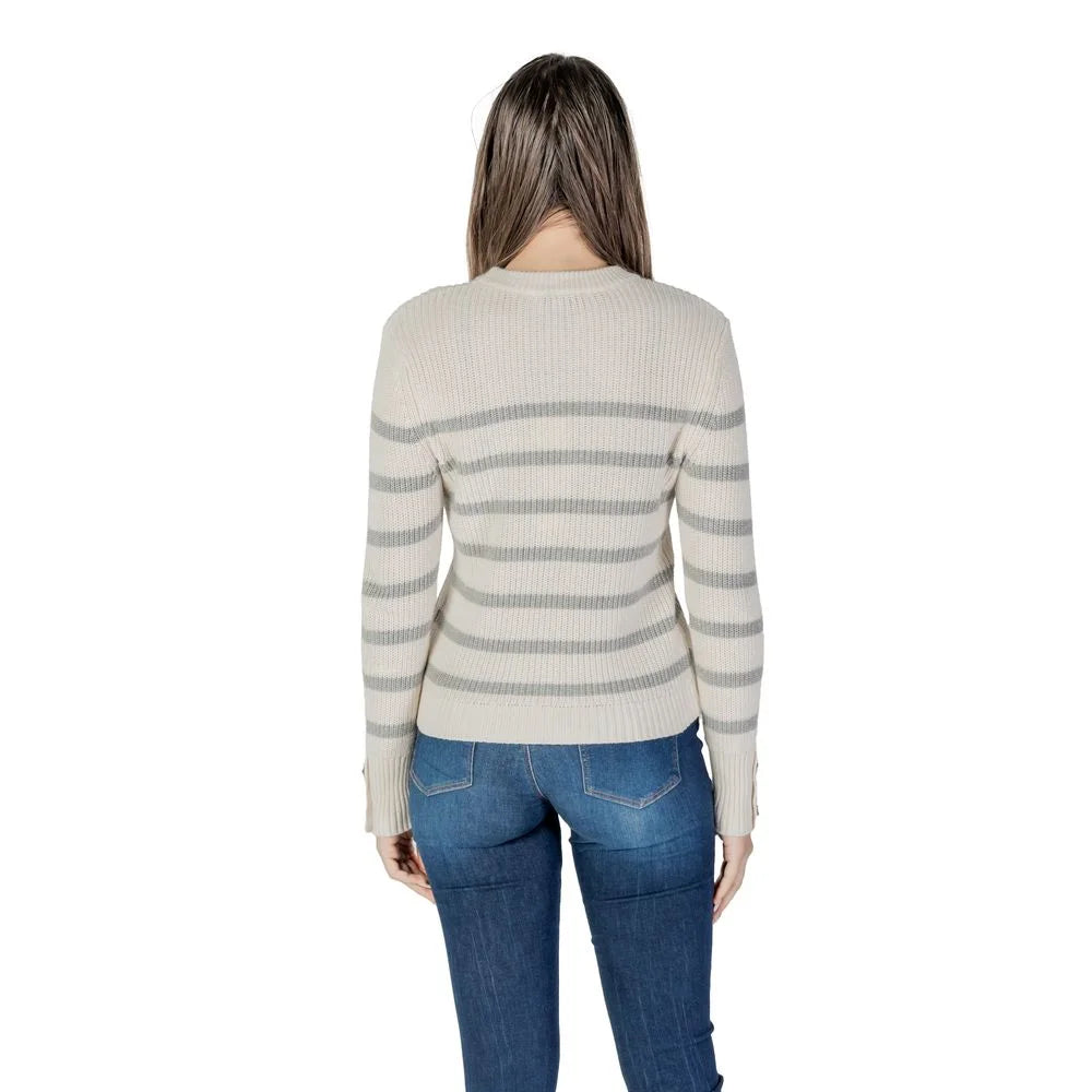 Morgan De Toi Cream Cotton Sweater - Sweaters