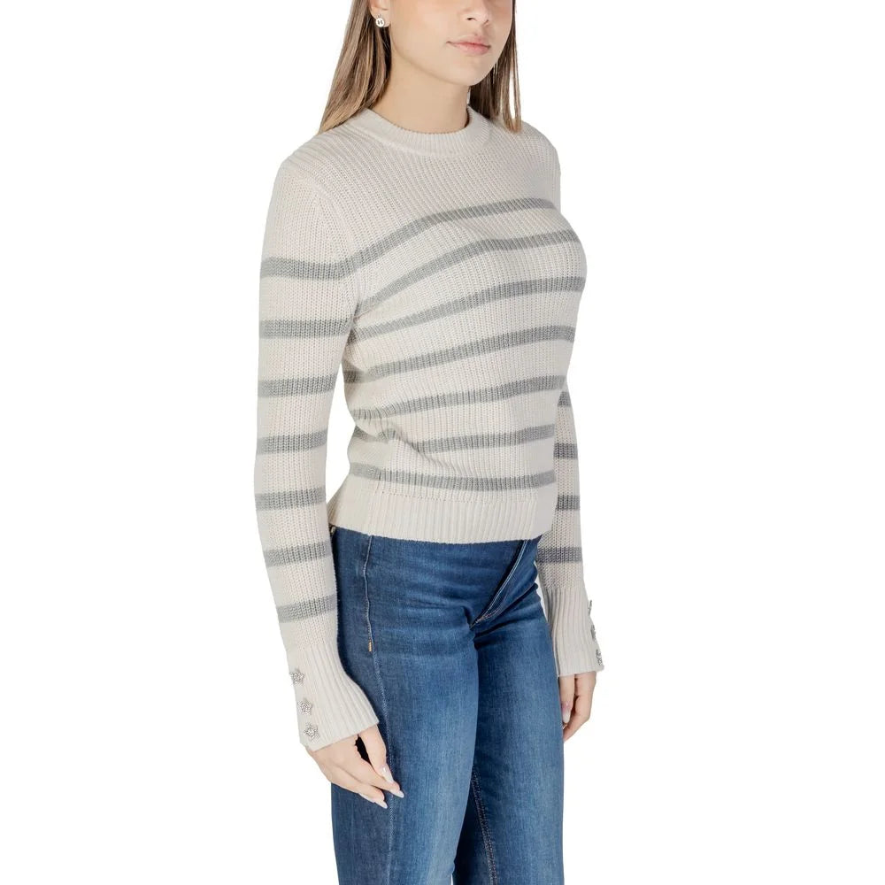 Morgan De Toi Cream Cotton Sweater - Sweaters