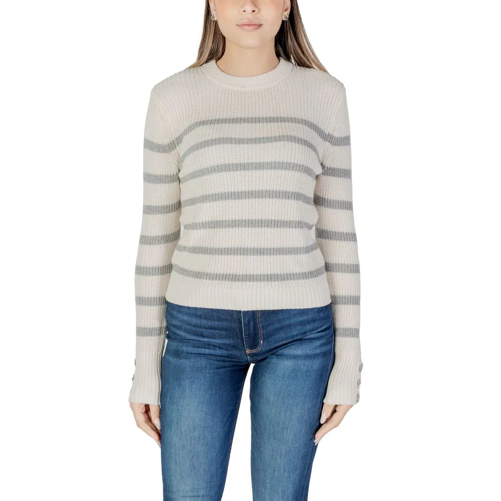 Morgan De Toi Cream Cotton Sweater - Sweaters