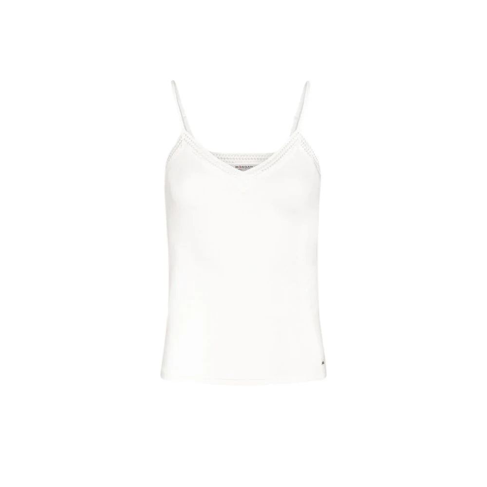 Morgan De Toi Cream Viscose Tank Top - XL - Tank Tops