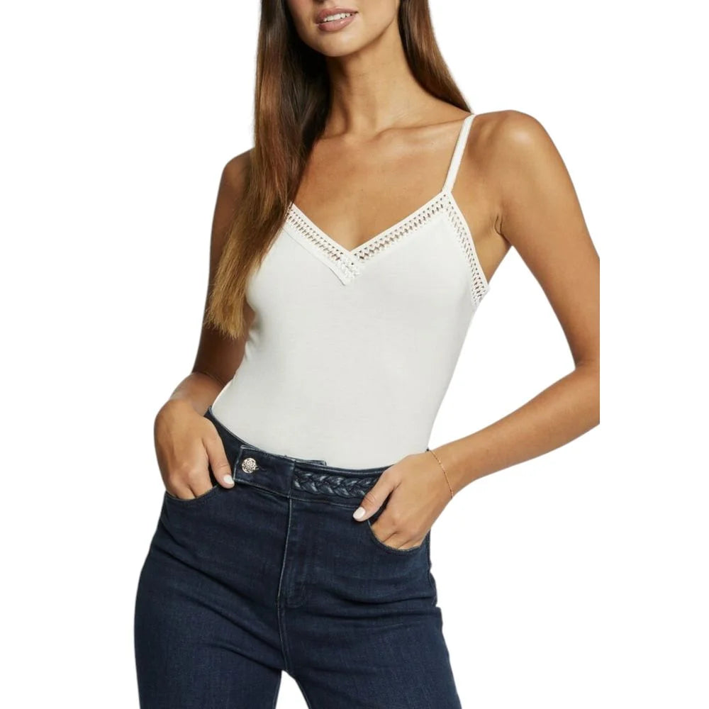 Morgan De Toi Cream Viscose Tank Top - XL - Tank Tops