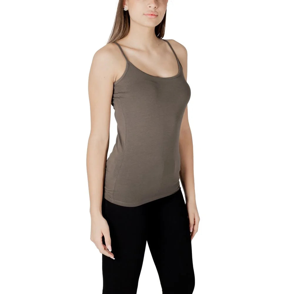 Morgan De Toi Green Cotton Tank Top - Tank Tops
