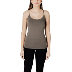 Morgan De Toi Green Cotton Tank Top - Tank Tops