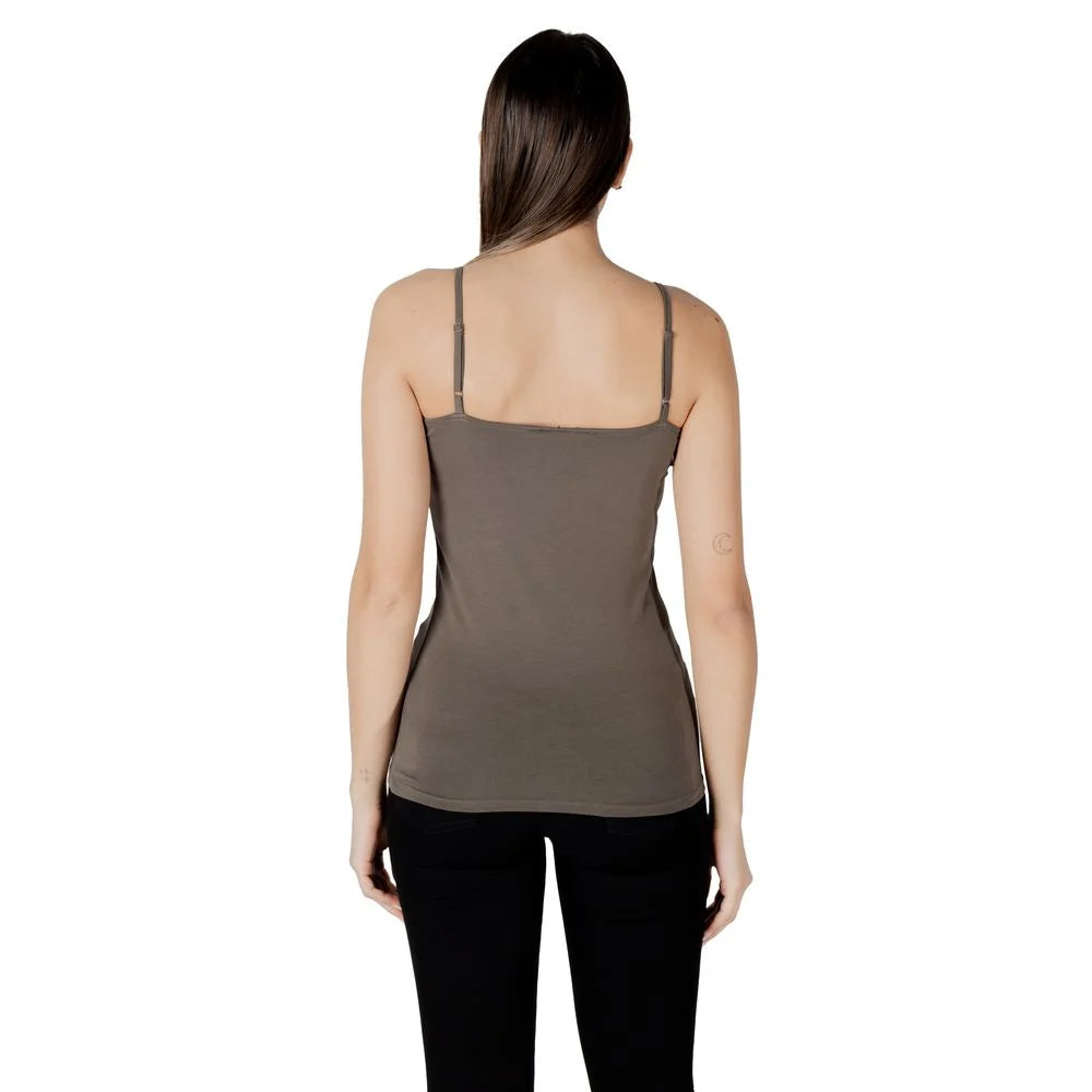Morgan De Toi Green Cotton Tank Top - Tank Tops