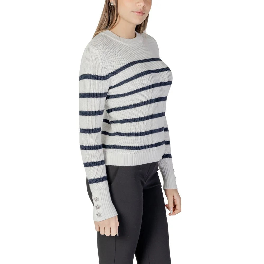Morgan De Toi White Cotton Sweater - Sweaters