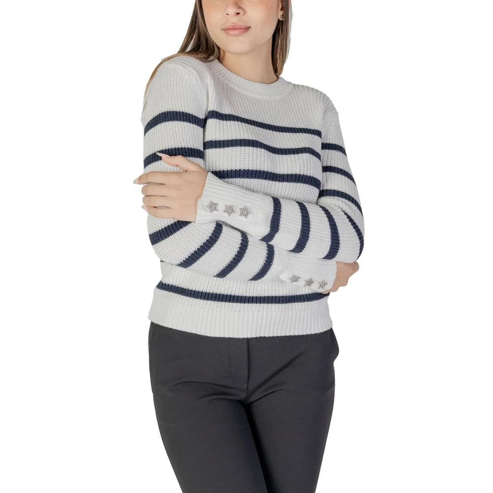 Morgan De Toi White Cotton Sweater - Sweaters