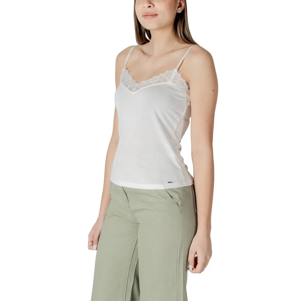 Morgan De Toi White Modal Tank Top - IT38|XS - Tank Tops