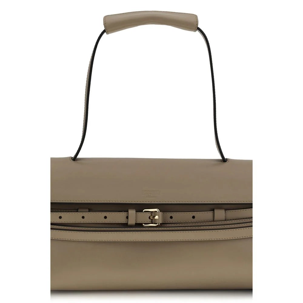 Moschino Beige Calf Leather Bos Taurus Handbag