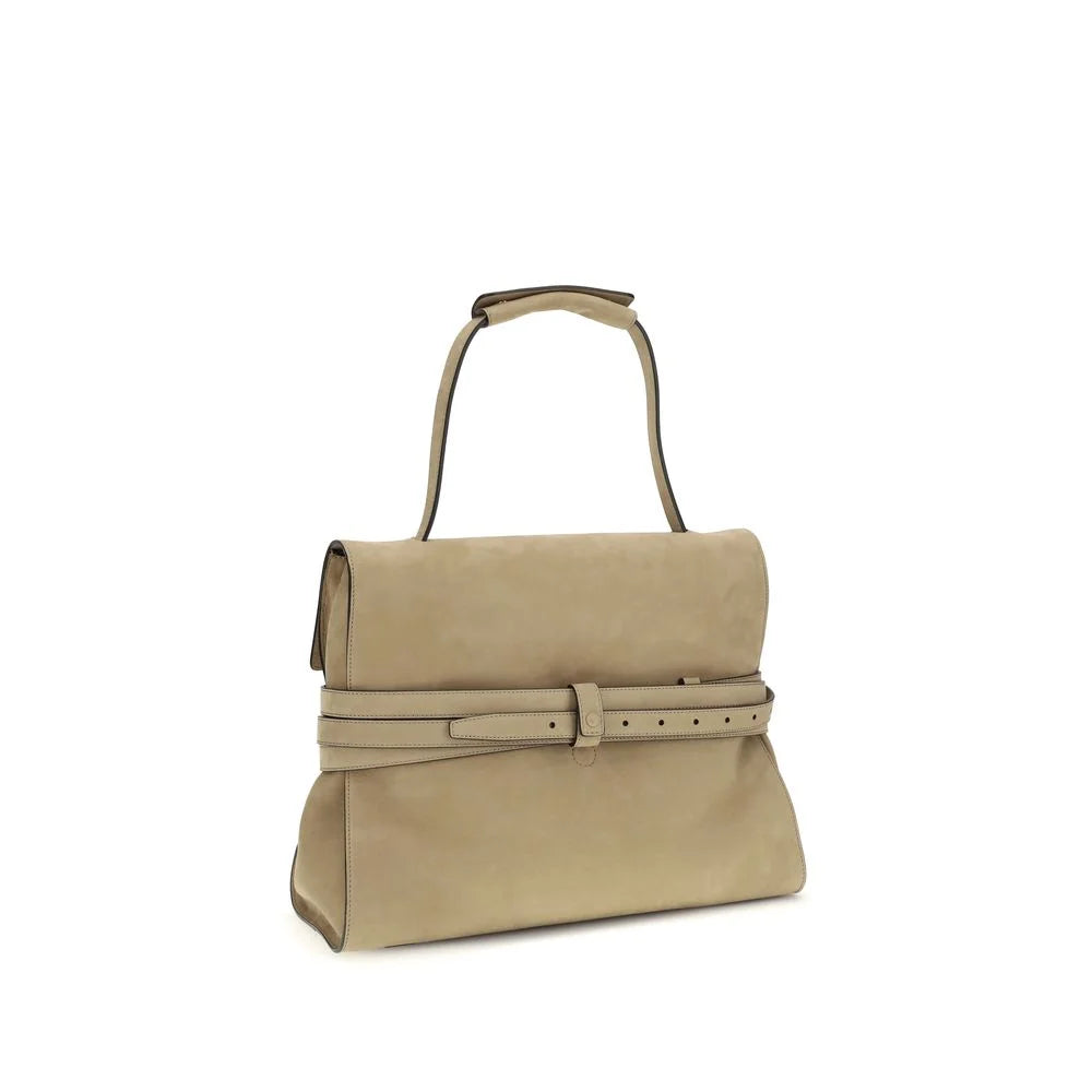 Moschino Beige Calf Leather Bos Taurus Handbag