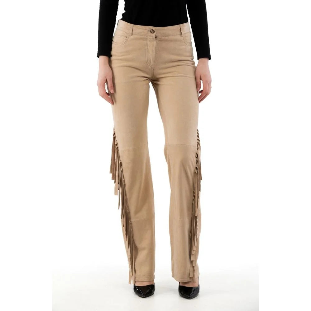 Moschino Beige Cotton Casual Pants - IT40