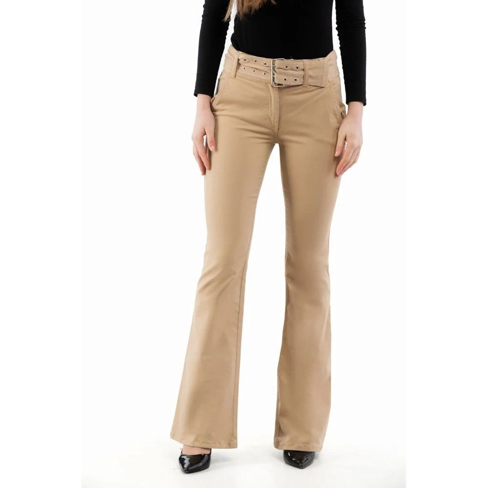 Moschino Beige Cotton Flared Pants - IT40