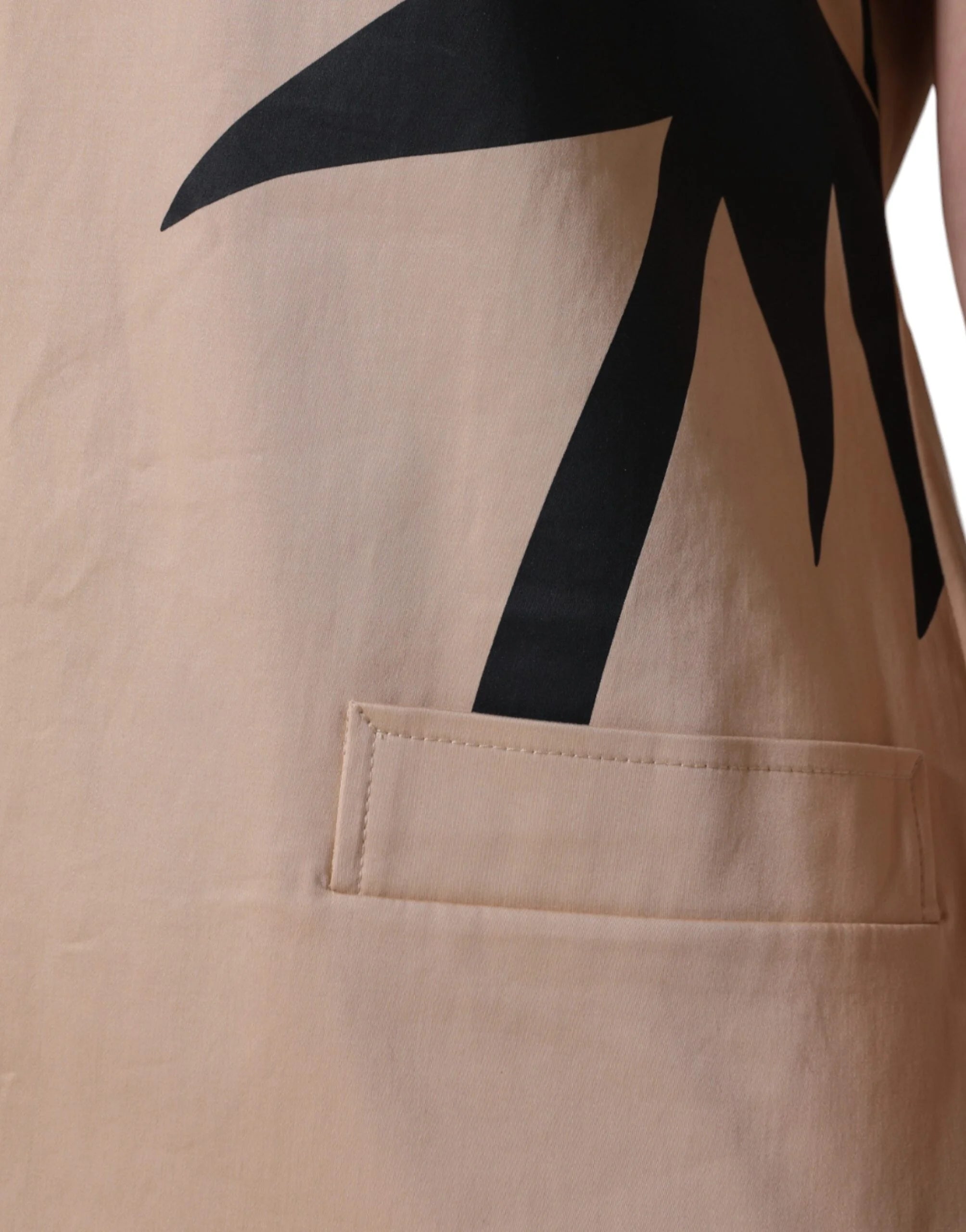 Moschino Beige Cotton Short Sleeve Knee Length Dress - IT46|XL - Dresses